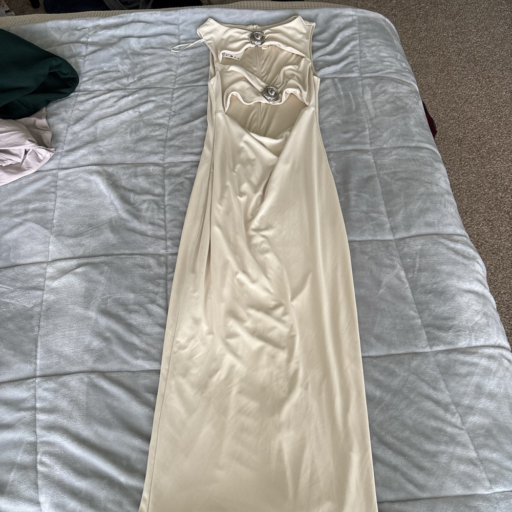Cream Maxi Dress with Shell Details